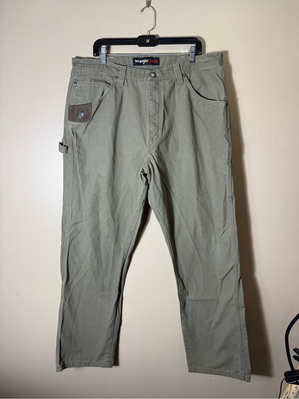 Wrangler Riggs Workwear Carpenter Pants 38x32 Ripstop Utility Work Tan - Picture 2 of 13